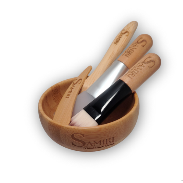 S.AMIRI Skincare Application Set aus Bambus